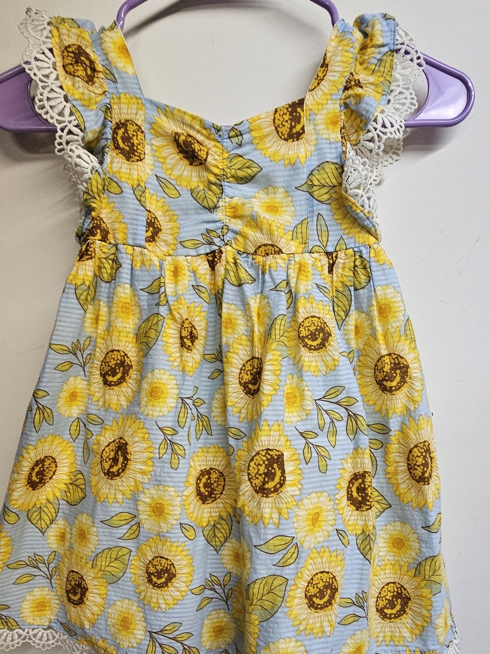 Cynthia Rowley Sunflower Print Dress in Yellow and Light Blue